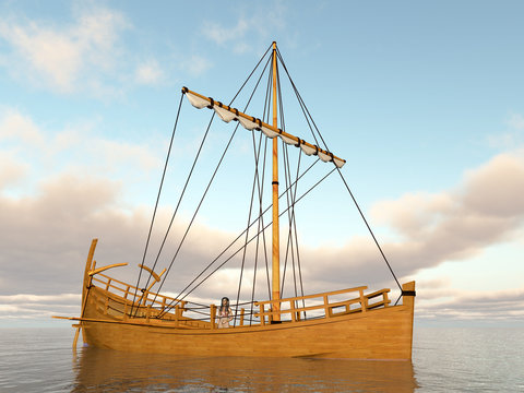 Antikes griechisches Handelsschiff