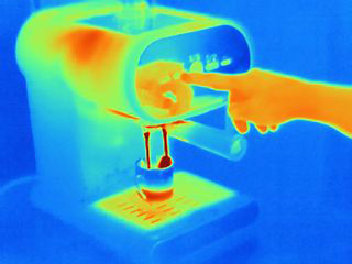 Thermal image of espresso machine