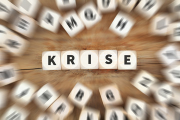 Krise Geld Schulden Börse Wirtschaft Management Finanzen Würfel Business Konzept