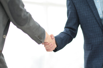 businessman shaking hands to seal a deal with his partner