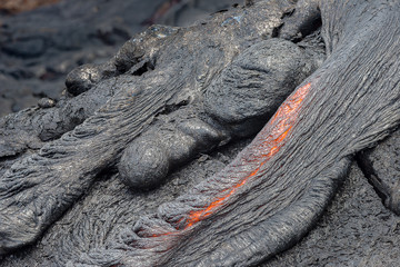 Magma in Lava field on Big Island Hawaii