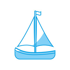 sailboat icon over white background. vector illustration