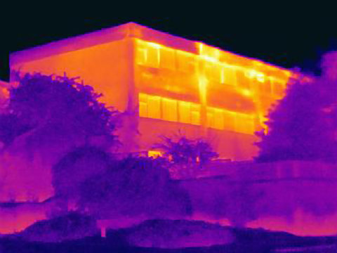Thermal image of apartment building