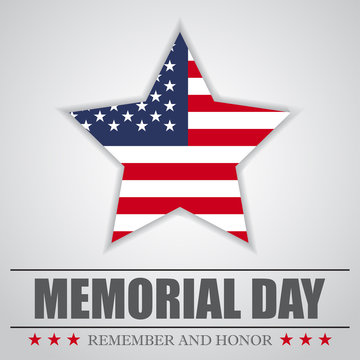 Memorial Day background with USA star. Vector illustration