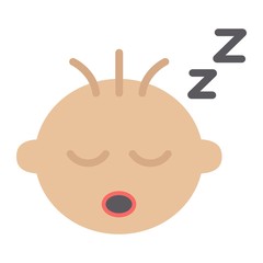 Baby boy sleep flat icon, child and infant, vector graphics, a colorful solid pattern on a white background, eps 10.