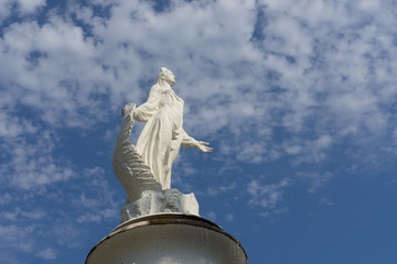 A sculpture of a Swan Princess in the Sochi arboretum