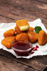 Fried Camembert with Cranberry sauce