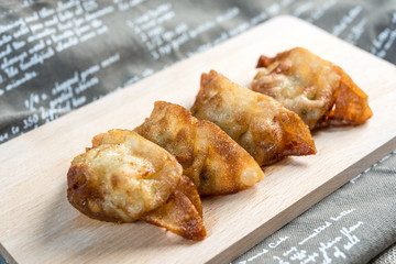Chinese food Fried dumplings on plate