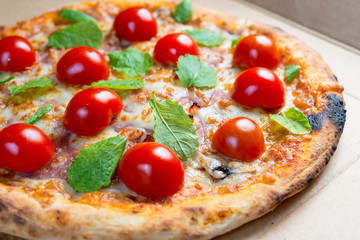 tasty pizza on a the table