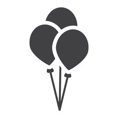 Ballons solid icon, party and holiday, vector graphics, a filled pattern on a white background, eps 10.