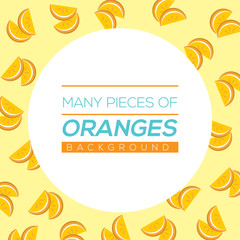 Many Pieces Of Oranges Vector Illustration