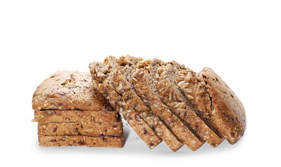 Whole wheat bread, isolated on white background