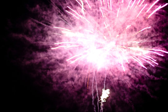Pink firework explosion