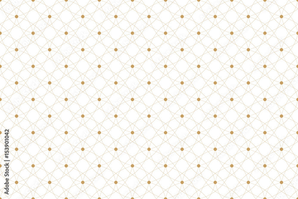 Poster Golden texture. Geometric seamless pattern with connected lines and dots. Lines plexus circles. Graphic background connectivity. Modern stylish backdrop for your design. Vector illustration.