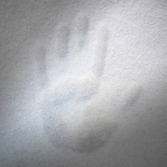 hand print in snow