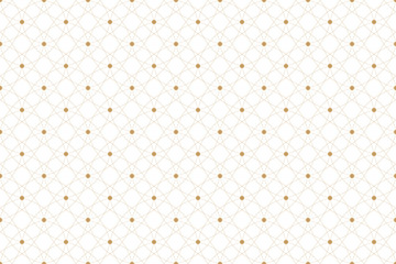 Goldene Textur. Geometrisches nahtloses Muster mit verbundenen Linien und Punkten. Linien Plexuskreise. Konnektivität im grafischen Hintergrund. Moderne stilvolle Kulisse für Ihr Design. Vektor-Illustration.