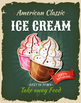 Retro Fast Food Ice Cream Poster