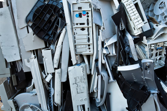 Crushed computer parts