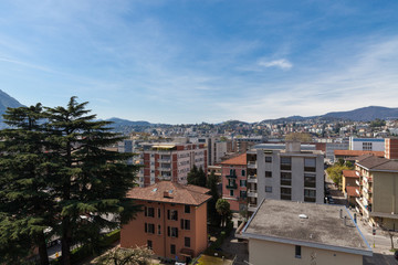 Cityscape of Lugano in Switzerland
