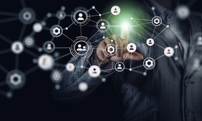 Social connection as business tool. Mixed media . Mixed media