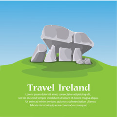 travel ireland. Brownshill Dolmen. vector illustration