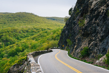 Storm King Highway along the Hudson River, in Cornwall-On-Hudson, New York.