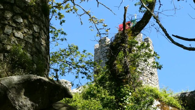 Outside wall Castle of the Moors