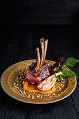 Gourmet Main Entree Course Grilled rack of lamb © nazarovsergey