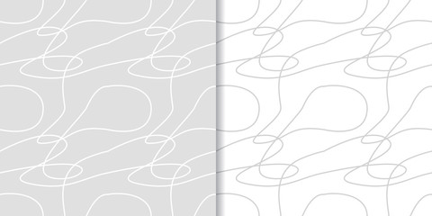 Geometric background. Gray seamless pattern set. Wire element