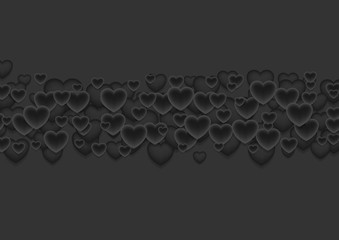 Abstract black Valentines Day hearts background