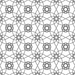 Floral monochrome background. Seamless black and white pattern