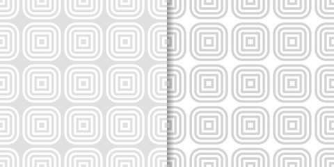 Abstract gray seamless pattern set. Geometric shape