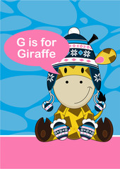 Obraz na płótnie Canvas G is for Giraffe Learning Illustration