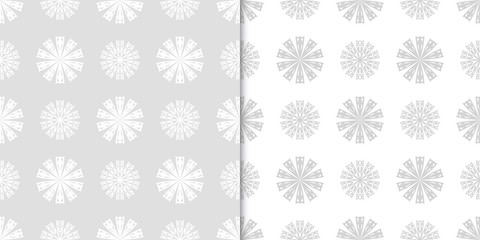 Gray flower seamless patterns. Wallpaper background