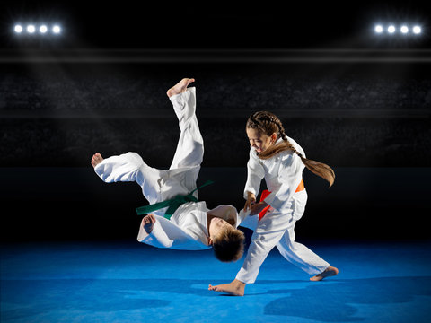 Little children martial arts fighters