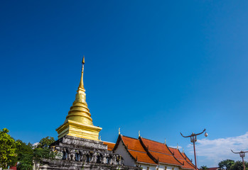 Wat Phra That Chang Kham Worawihan (Chang Kham temple), ancient landmark of Nan province, in north of Thailand. Temple age more than 600 years. A famous place of tourism to visit.