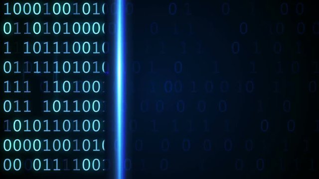 Abstract digital binary data scan loop background