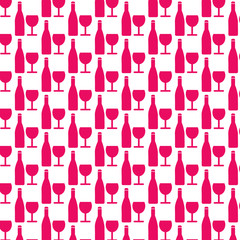 Pattern background Wine glass with bottle icon