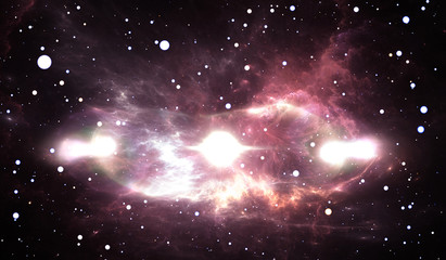 Supernova, Sternexplosion mit sanduhrförmiger Blase aus Gas und Staub © Peter Jurik