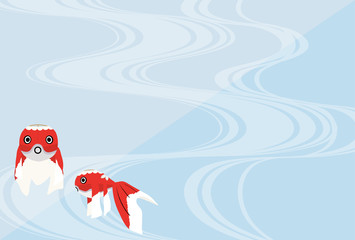 金魚ちょうちんの暑中見舞い