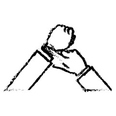 Fototapeta premium hands man business touch smart technology sketch vector illustration