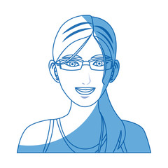portrait woman sport concept wearing smart glasses vector illustration