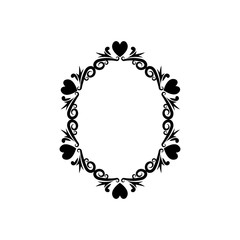 vintage romance border frame decoration romantic vector illustration