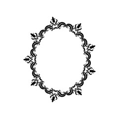 vintage border frame crest ornate decoration romantic vector illustration