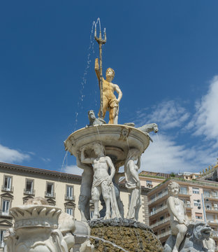 Neptune fountain in Naples- Italy