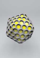 Sci-fi background. 3d render futuristic ball. 3d poster