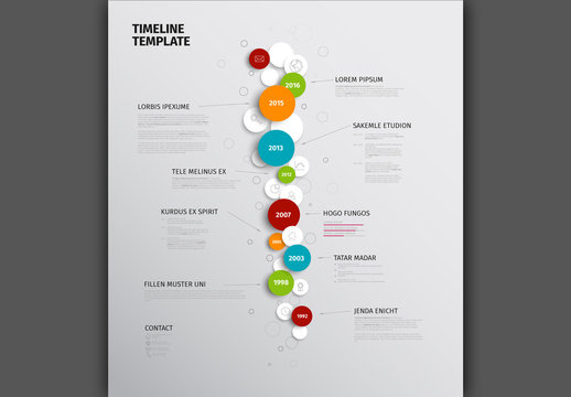 Verical Circles Timeline Infographic