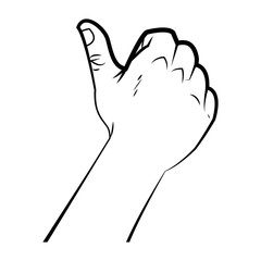 hand male like thumb up signal ok vector illustration