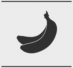 banana icon black color on transparent