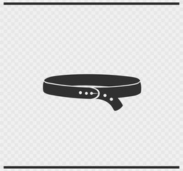 belt icon black color on transparent